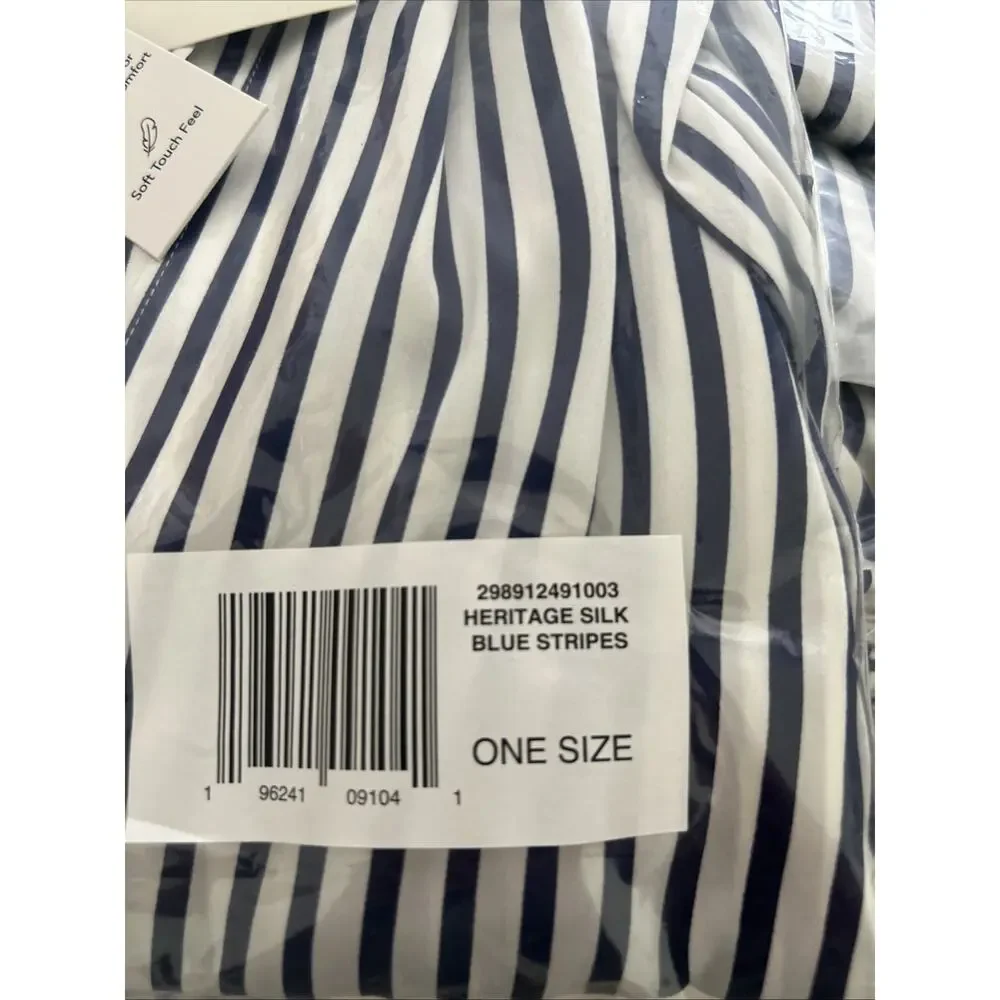 NWT Polo Ralph Lauren Women's One Size Silk Blue Striped Asymmetric Kaftan $328 - Picture 8 of 8